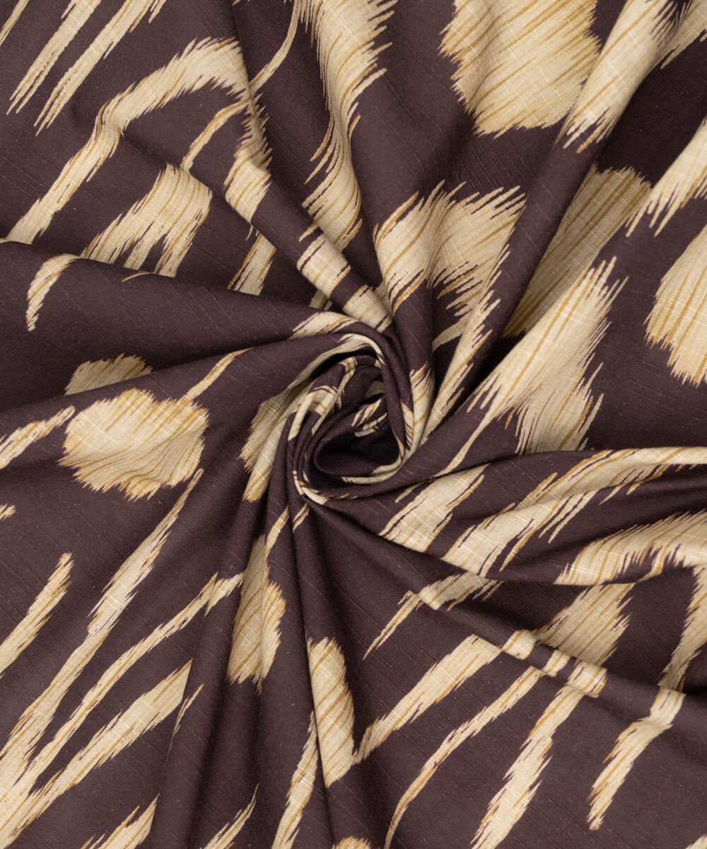 Light Khaddar Printed Brown Dupatta