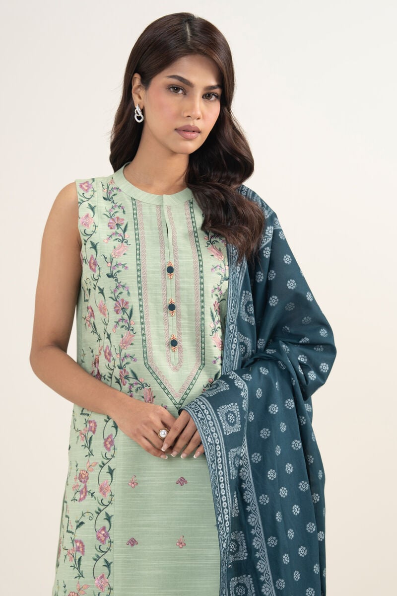 3 Piece - Embroidered Zari Khaddar Suit