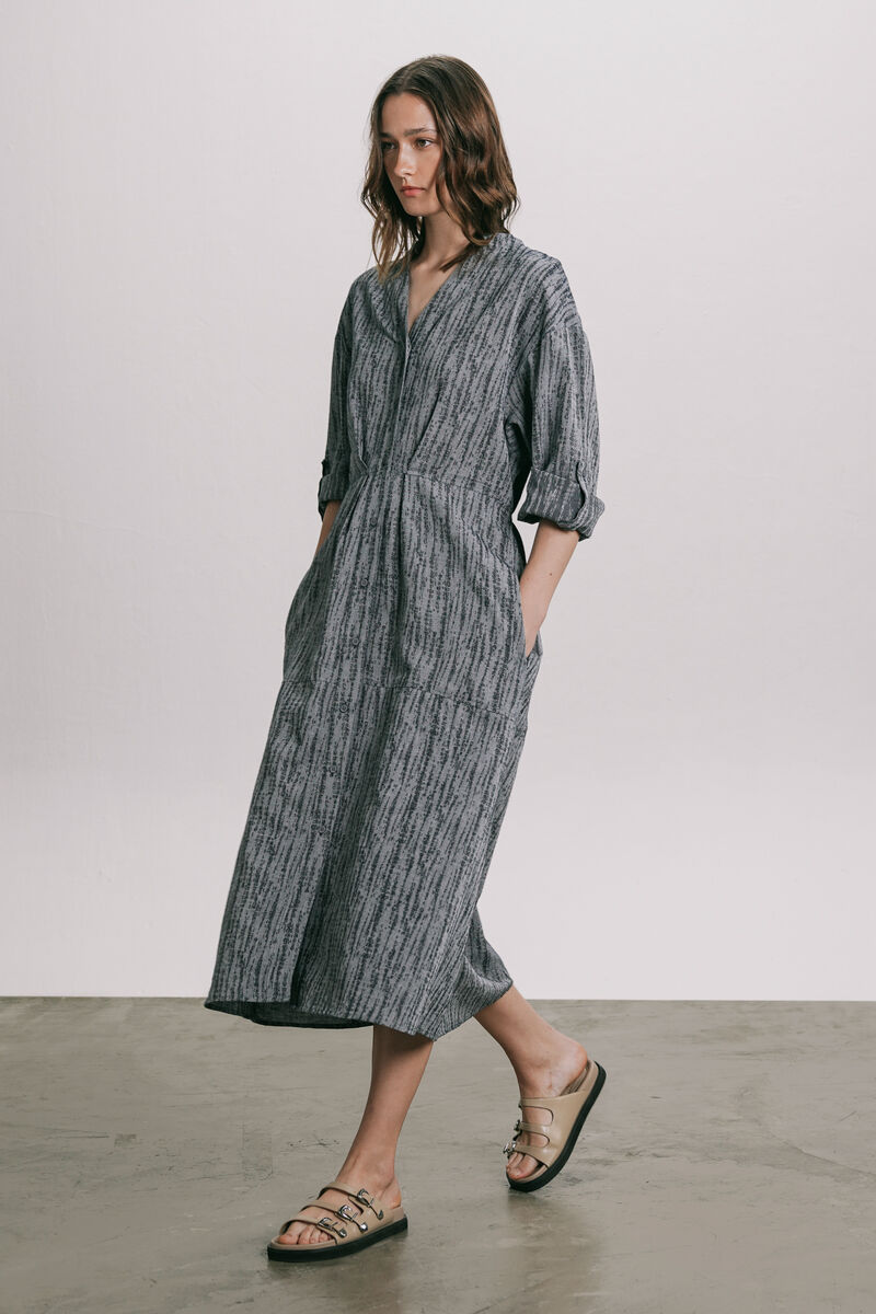 Textured Jacquard Denim Dress