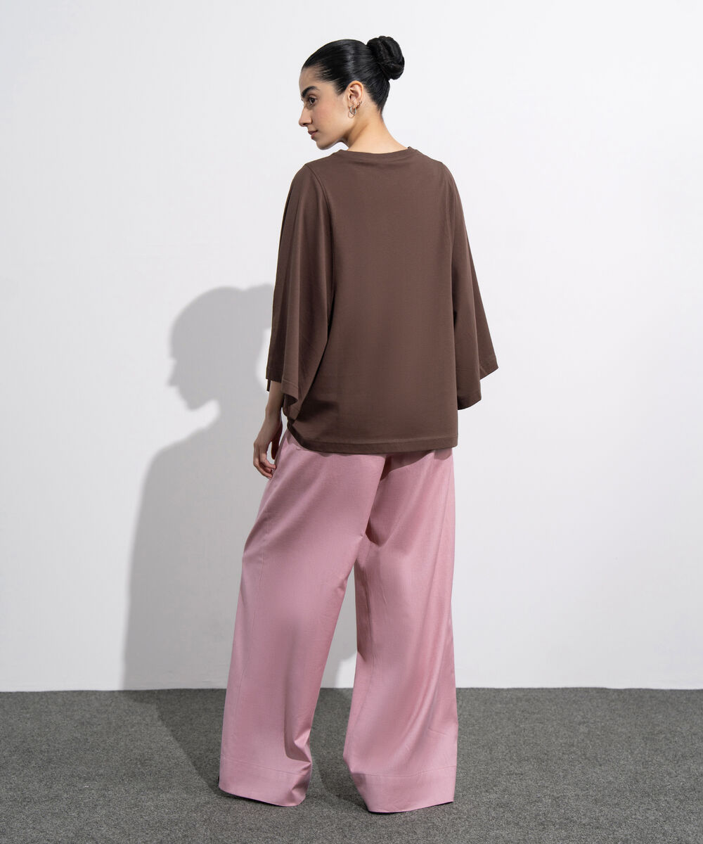 Women's Western Wear Maroon Oversized Jersey T-Shirt