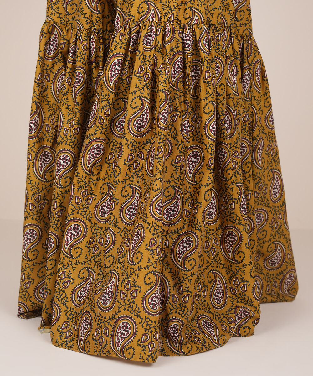 Women's RTW Cambric Yellow Printed Gharara