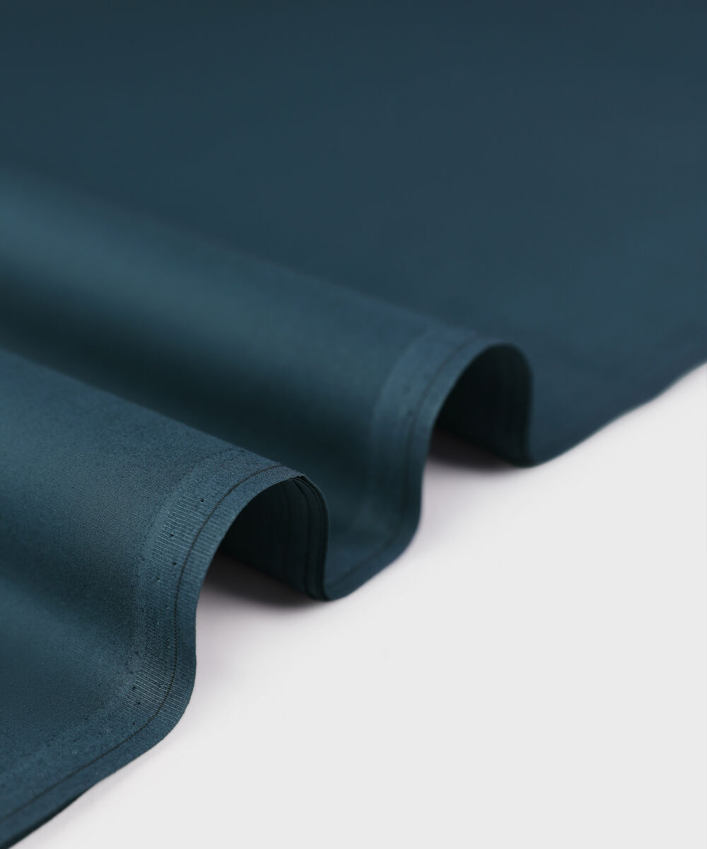 Men Unstitched Cotton Teal Full Suit Fabric