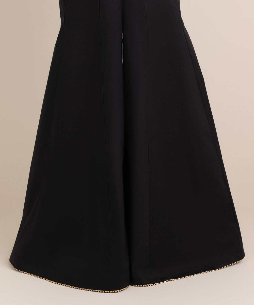 Women's RTW Cambric Black Solid Sharara