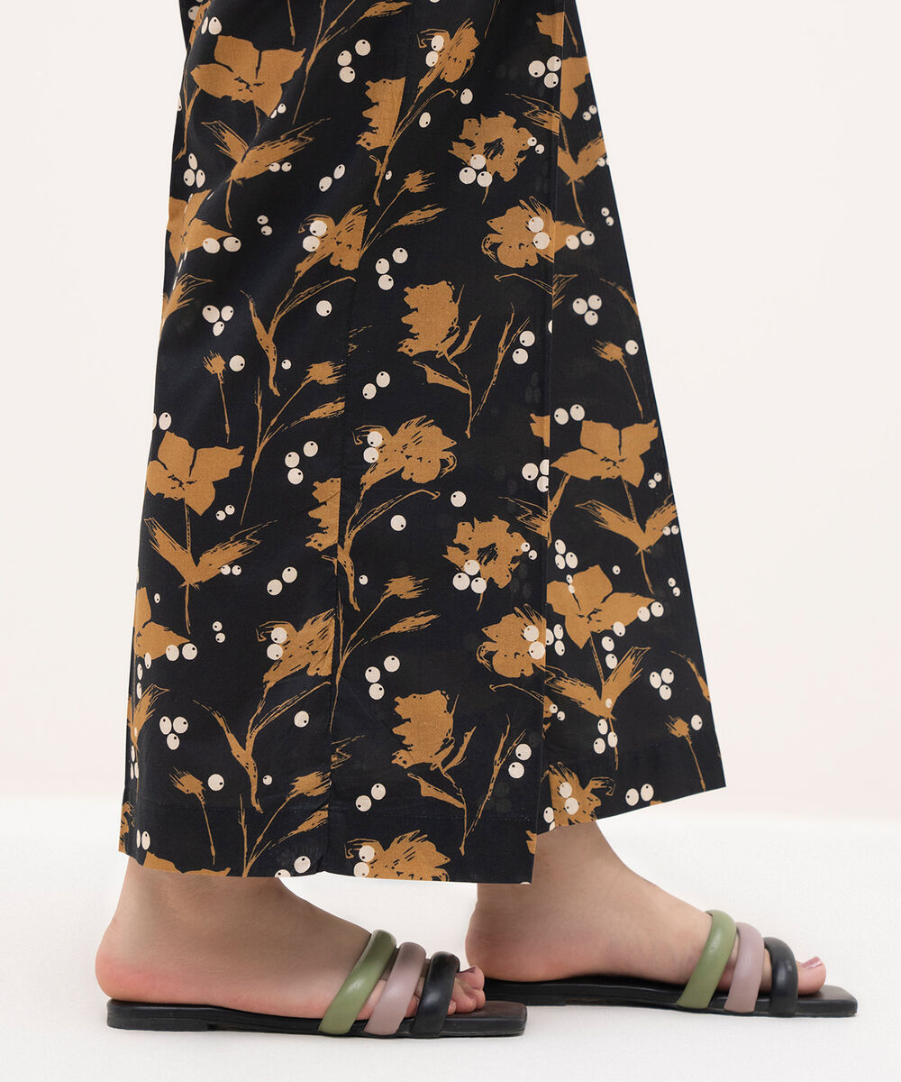 Women's RTW Cambric Black Printed Culottes