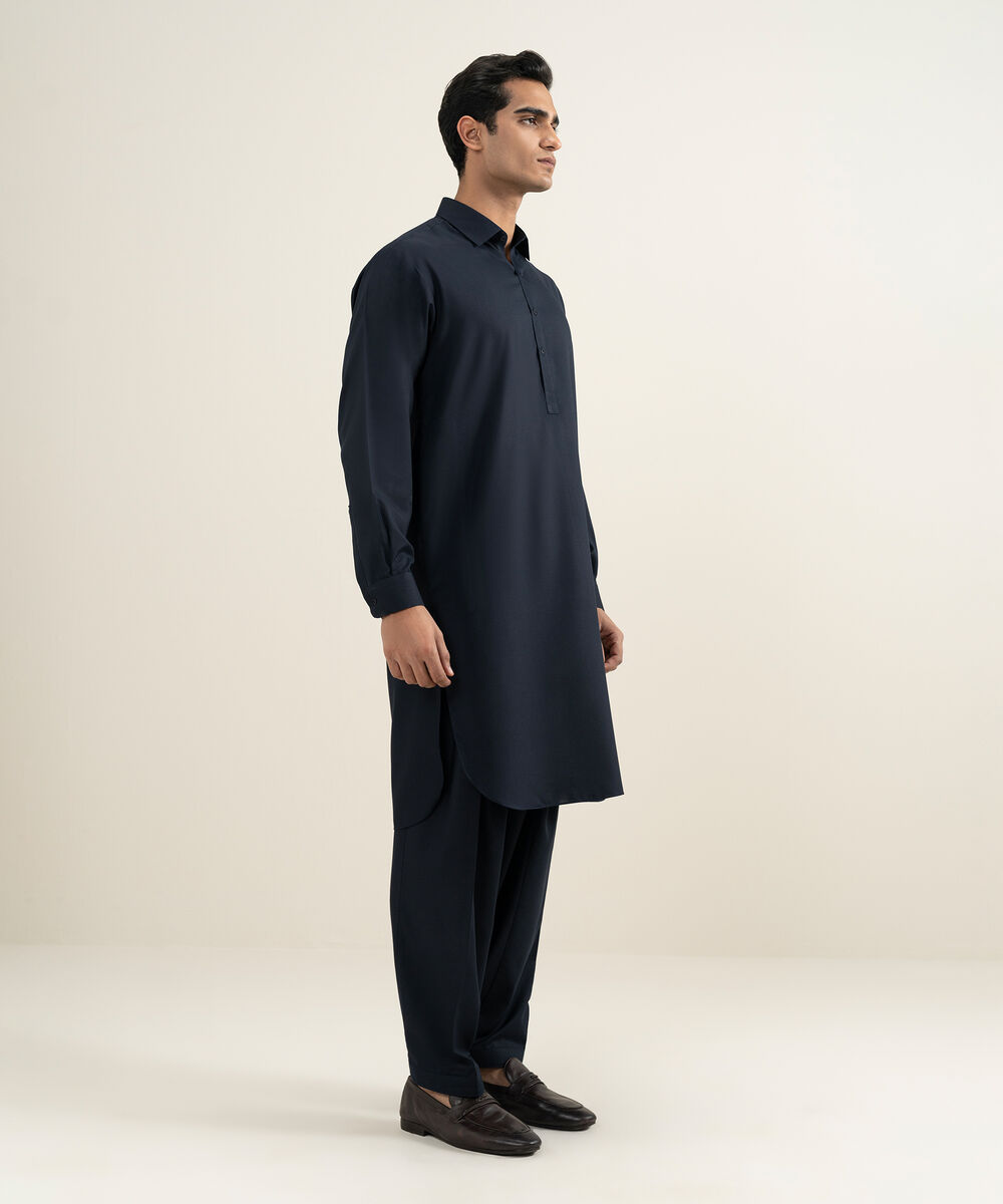 Men's navy Wash & Wear Kameez Shalwar