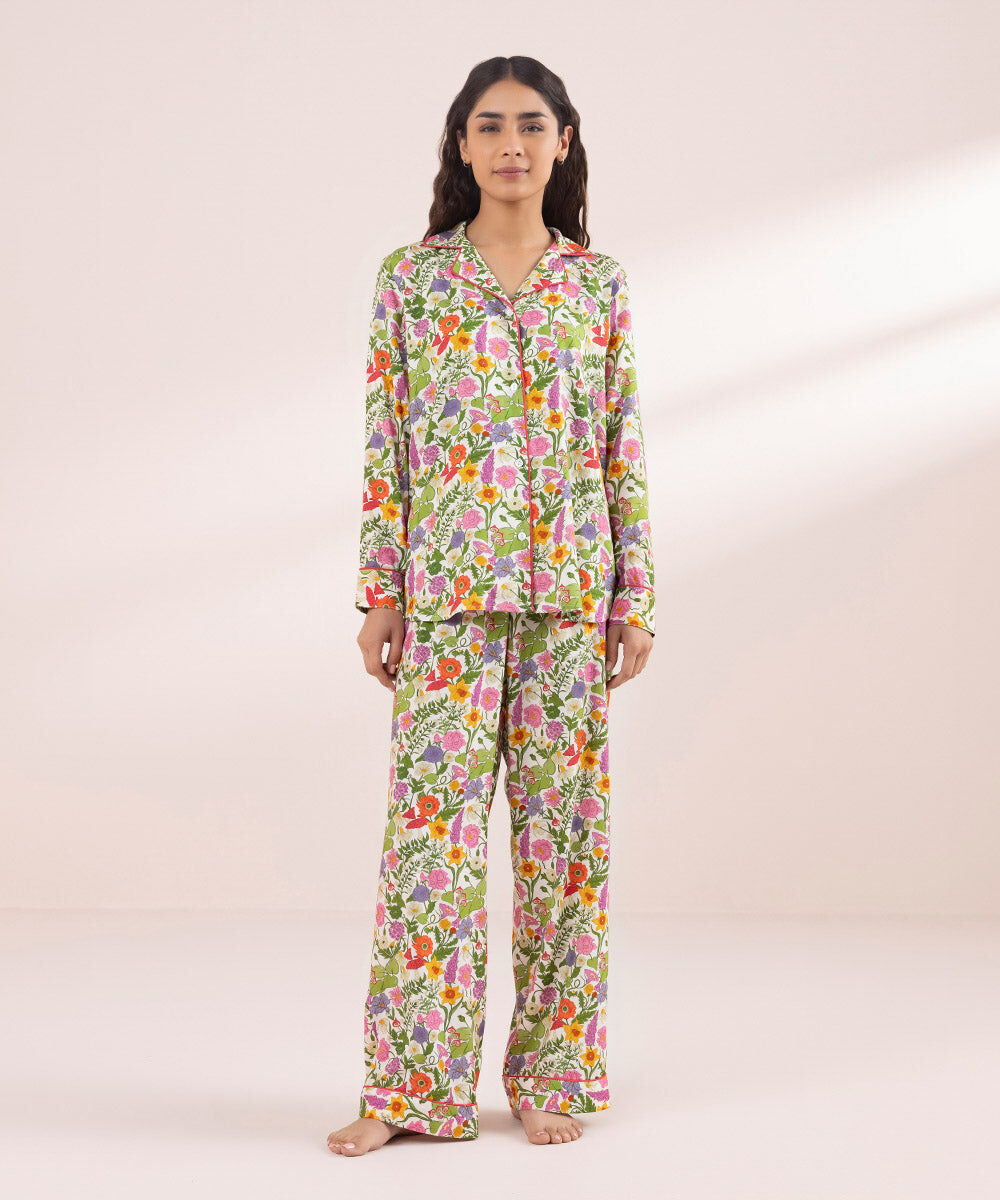 Women's Sleepwear Printed Viscose PJ Set
