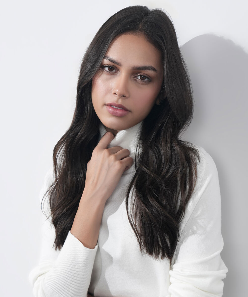 Women's Western Wear Off White Turtle Neck Knit Sweater