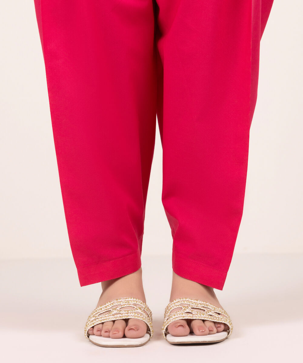 Women's RTW Lawn Solid Pink Shalwar