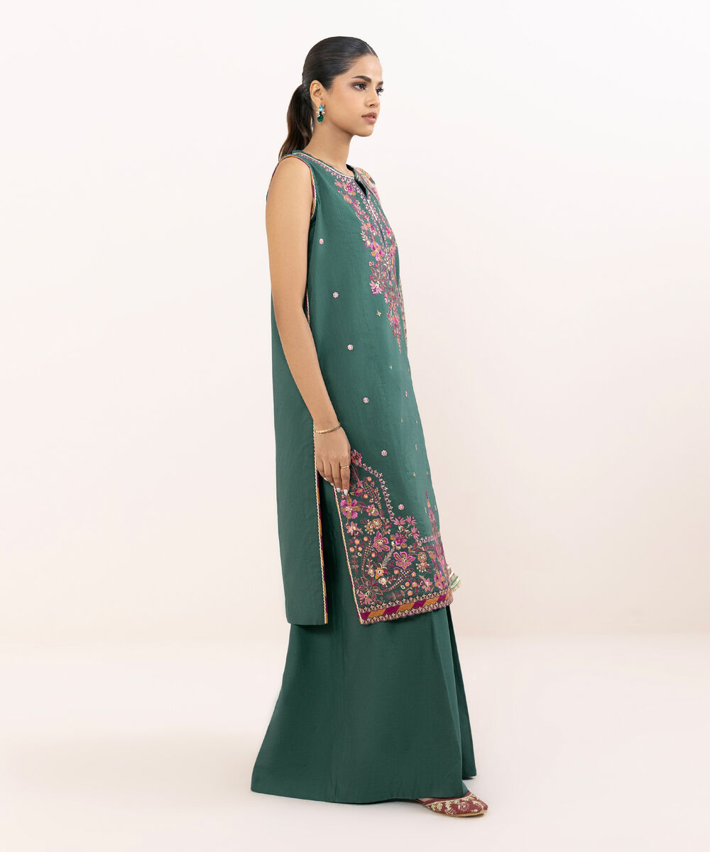 Women's Unstitched Cross Hatch Dyed Three Piece Suit