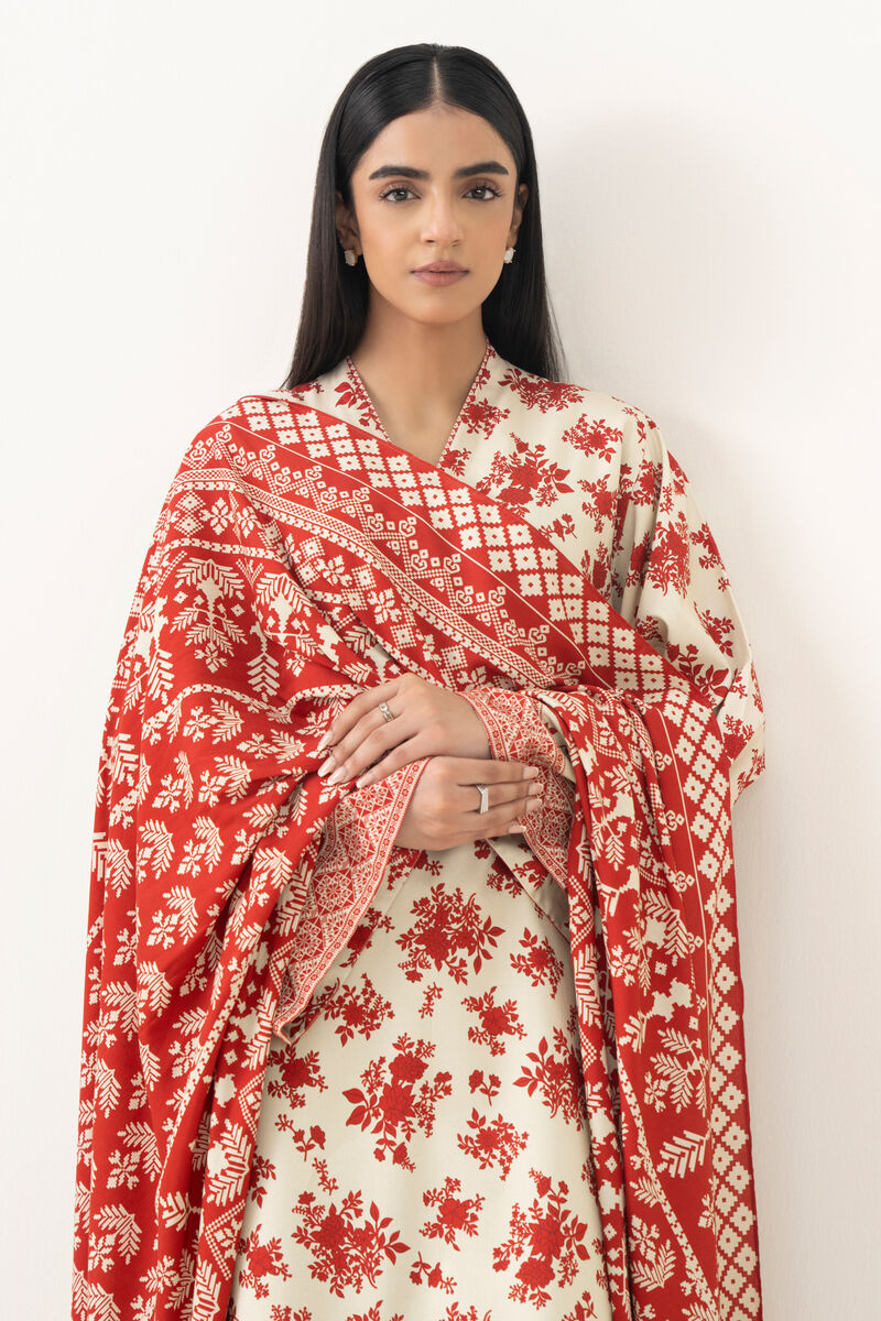 3 Piece - Printed Khaddar Suit