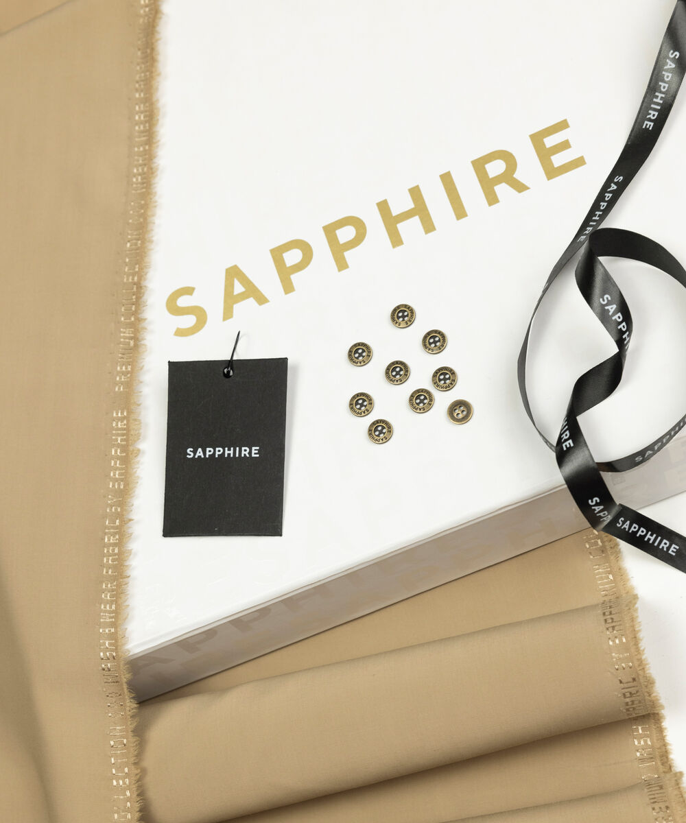 Men's Unstitched Two-Piece Beige Luxe Wash & Wear Suit