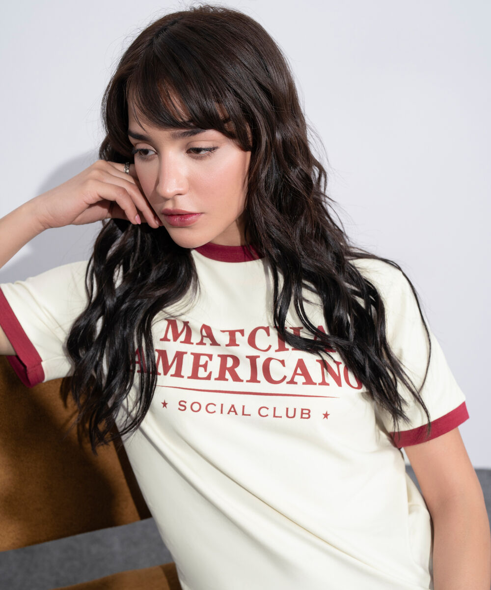 Women's Western White Ringer T-Shirt With Graphic