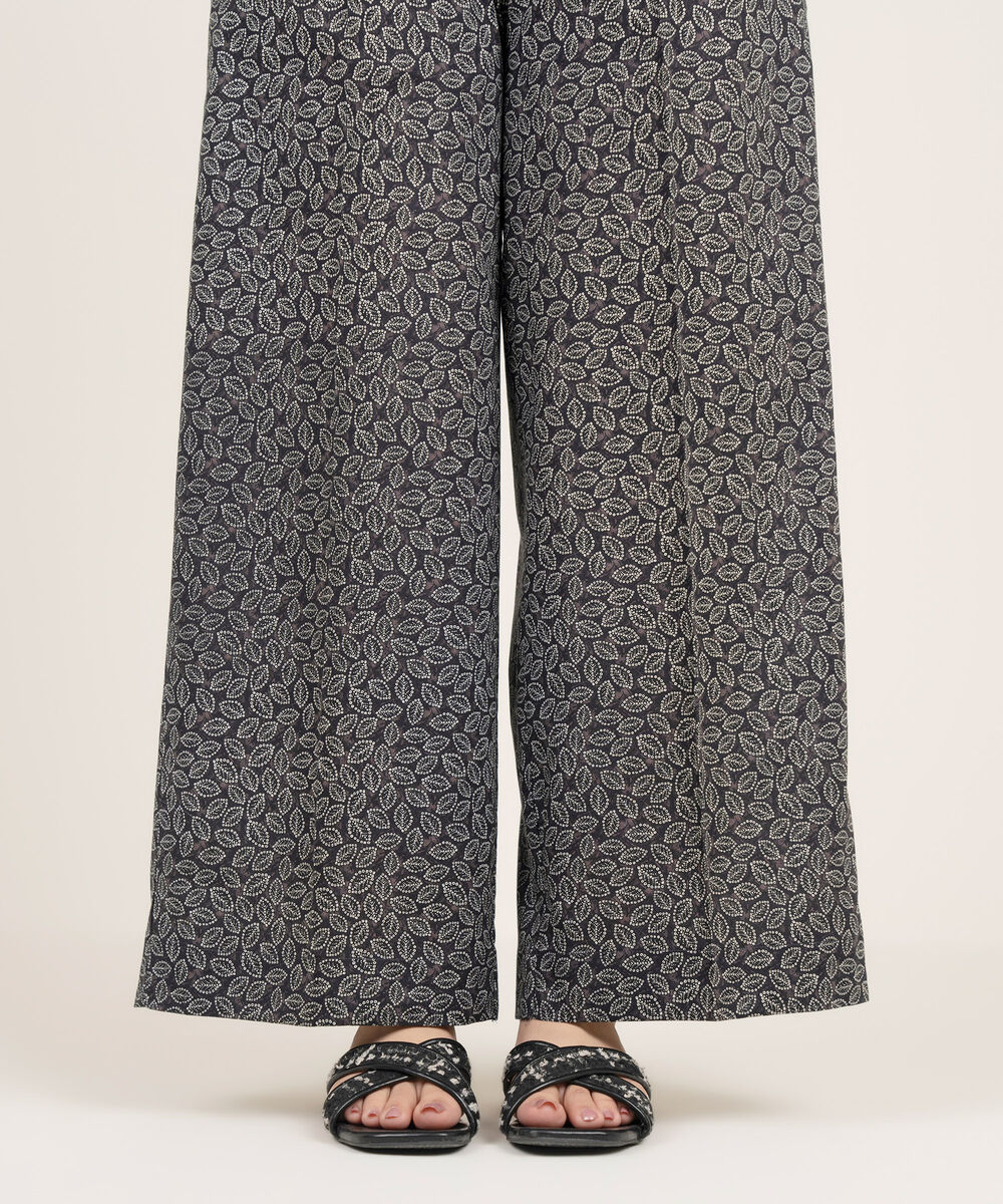 Women's RTW Cambric Printed Black Culottes