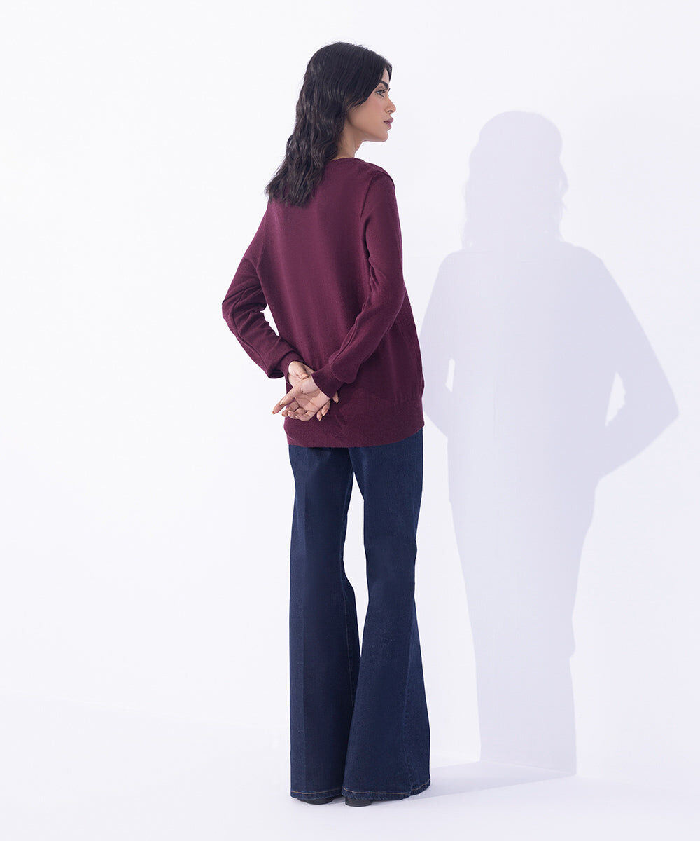 Woman - Red Light Weight Knit Cardigan