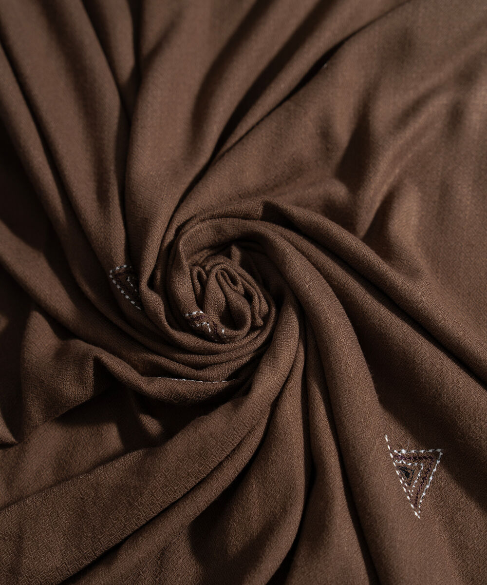 Women's RTW Poly Viscose Solid Brown Shawl