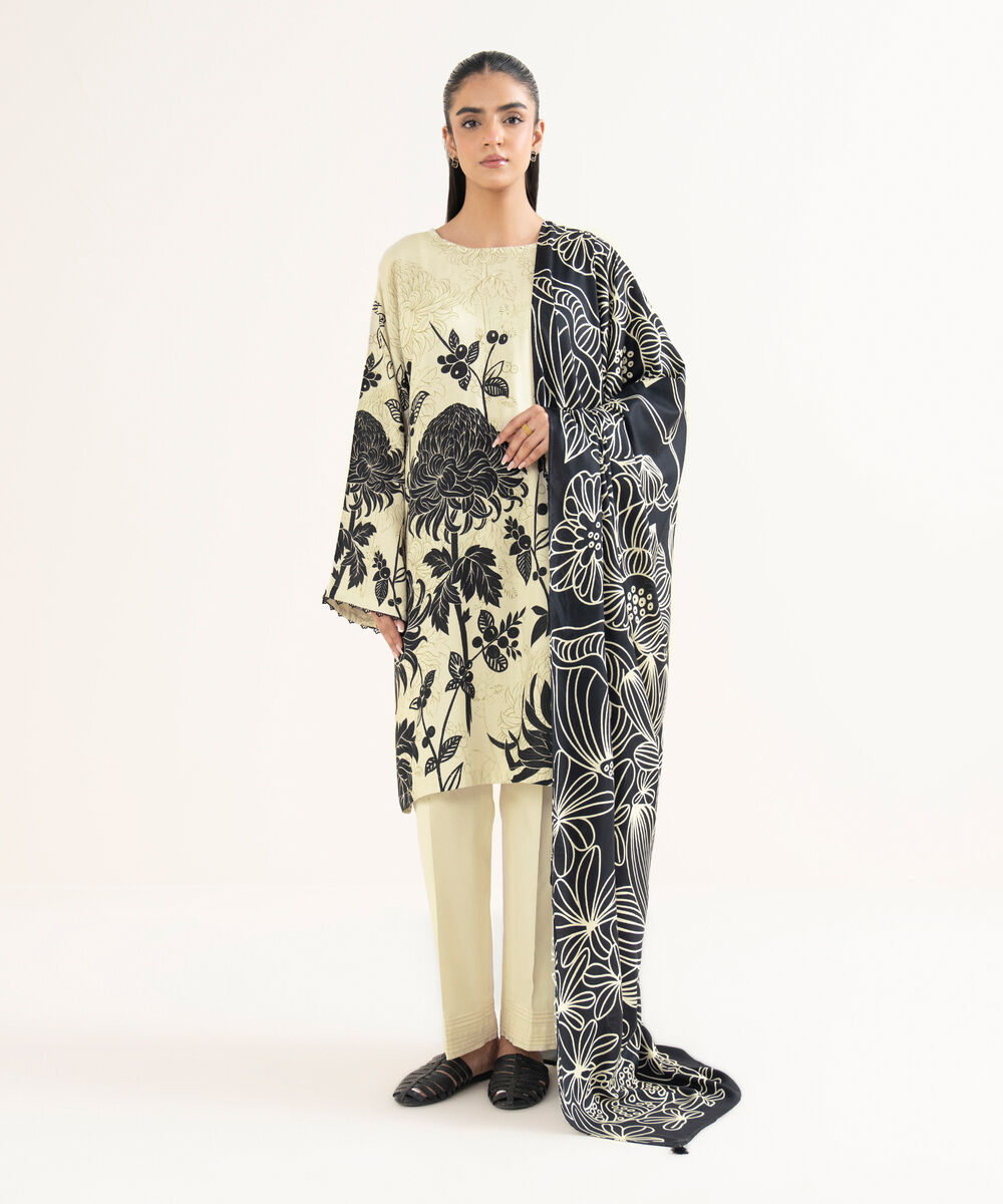 Women's RTW Cotton Viscose Printed Drop Shoulder Multi Shirt