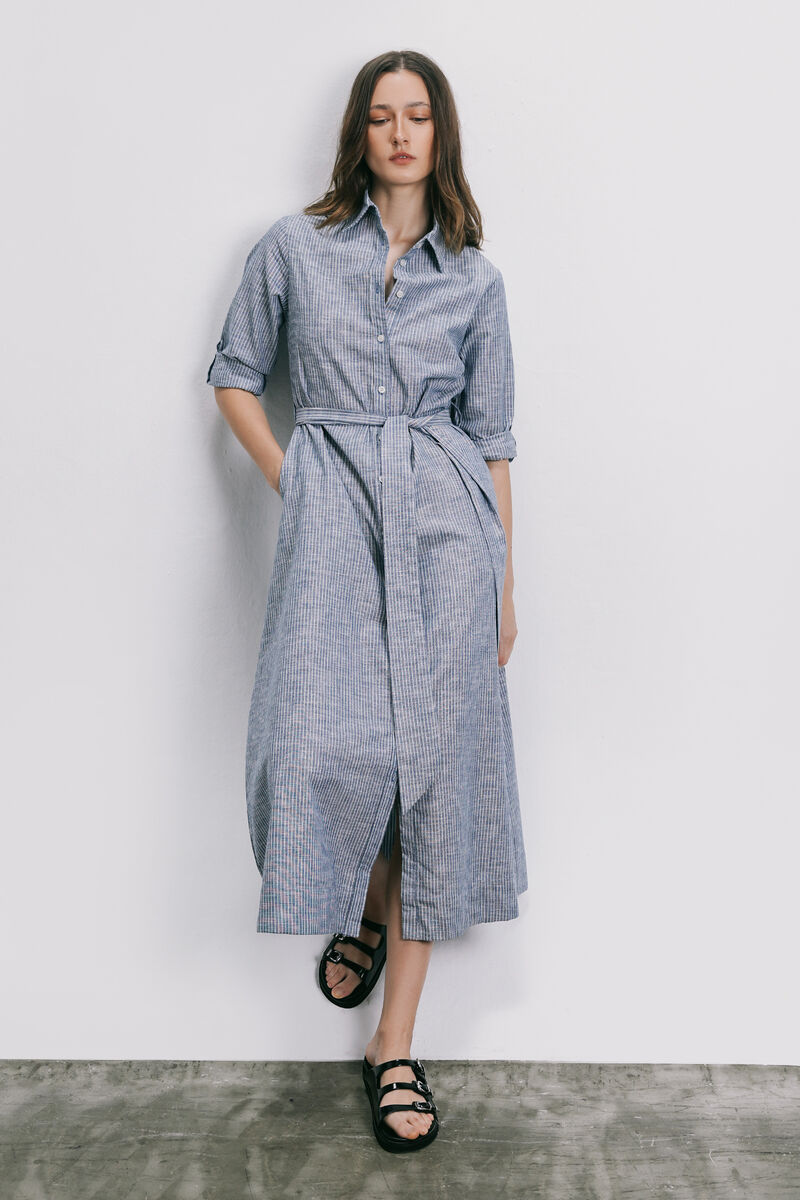 Button Through Denim Dress