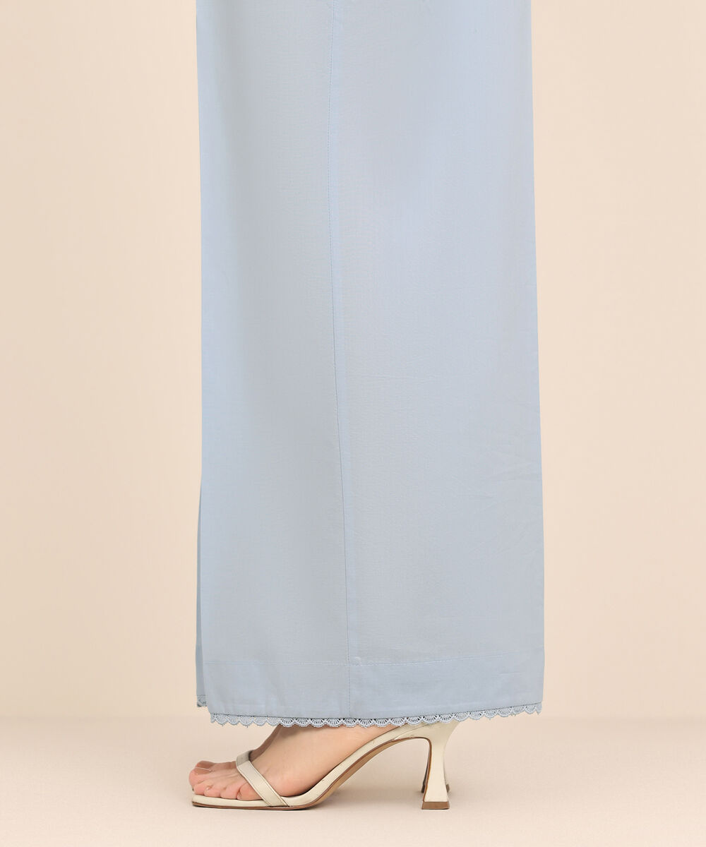 Women's RTW Cambric Blue Solid Culottes