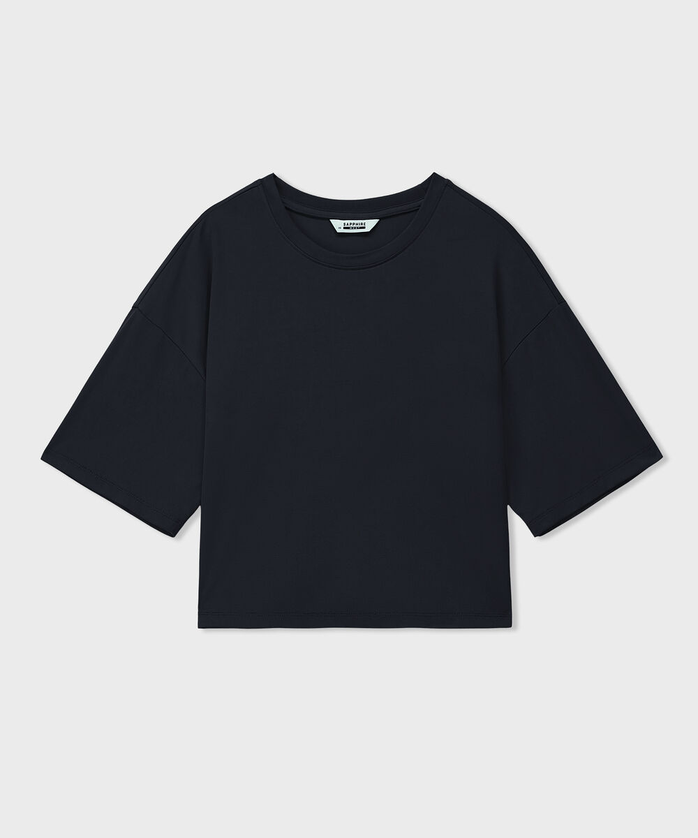 Women's Black Soft Slash Neck Top