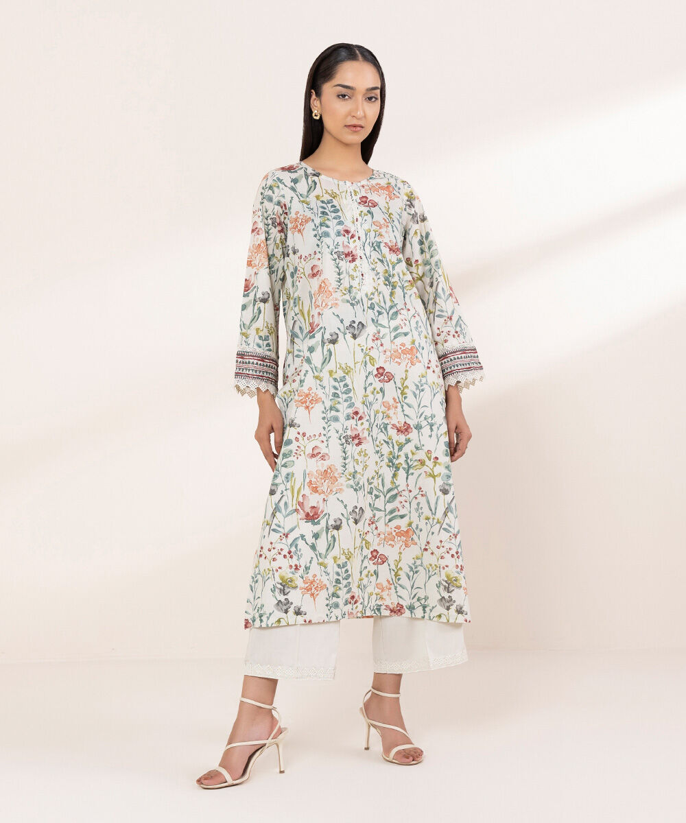 Women's RTW Lawn Multi Printed A-Line Shirt