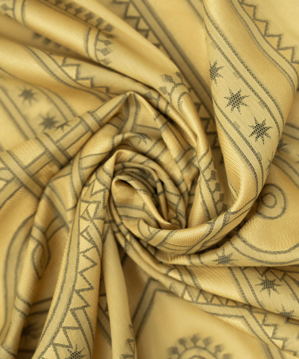 Extra Weft Jacquard Golden Solid Dupatta