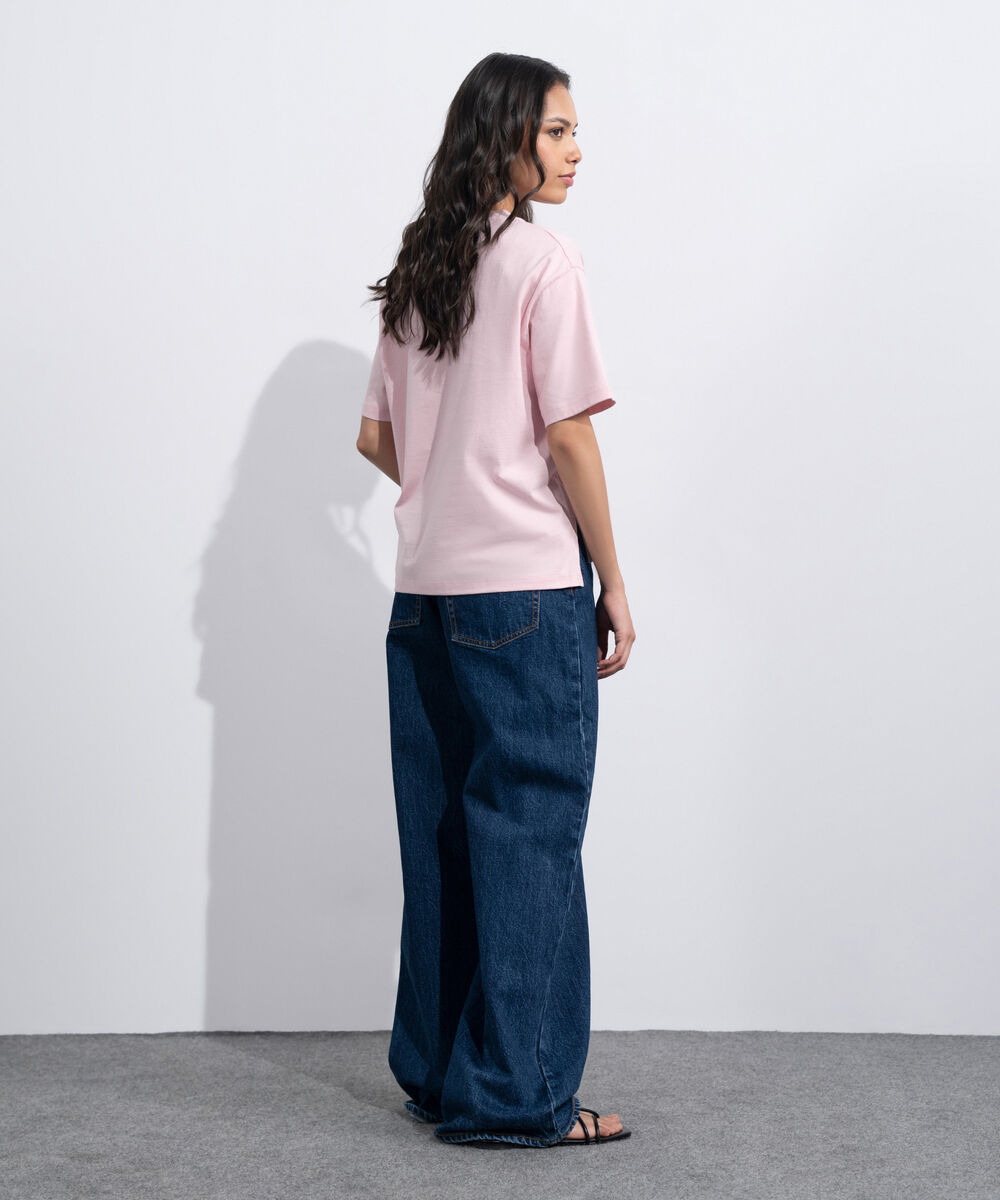 Women's Western Light Pink Broiderie Anglaise T-Shirt
