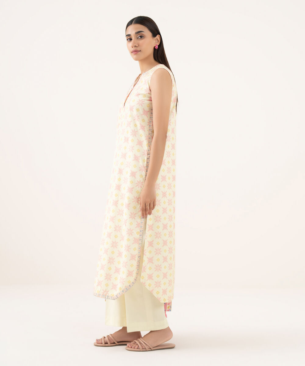 Women's Unstitched Cotton Printed Multi 2 Piece Suit