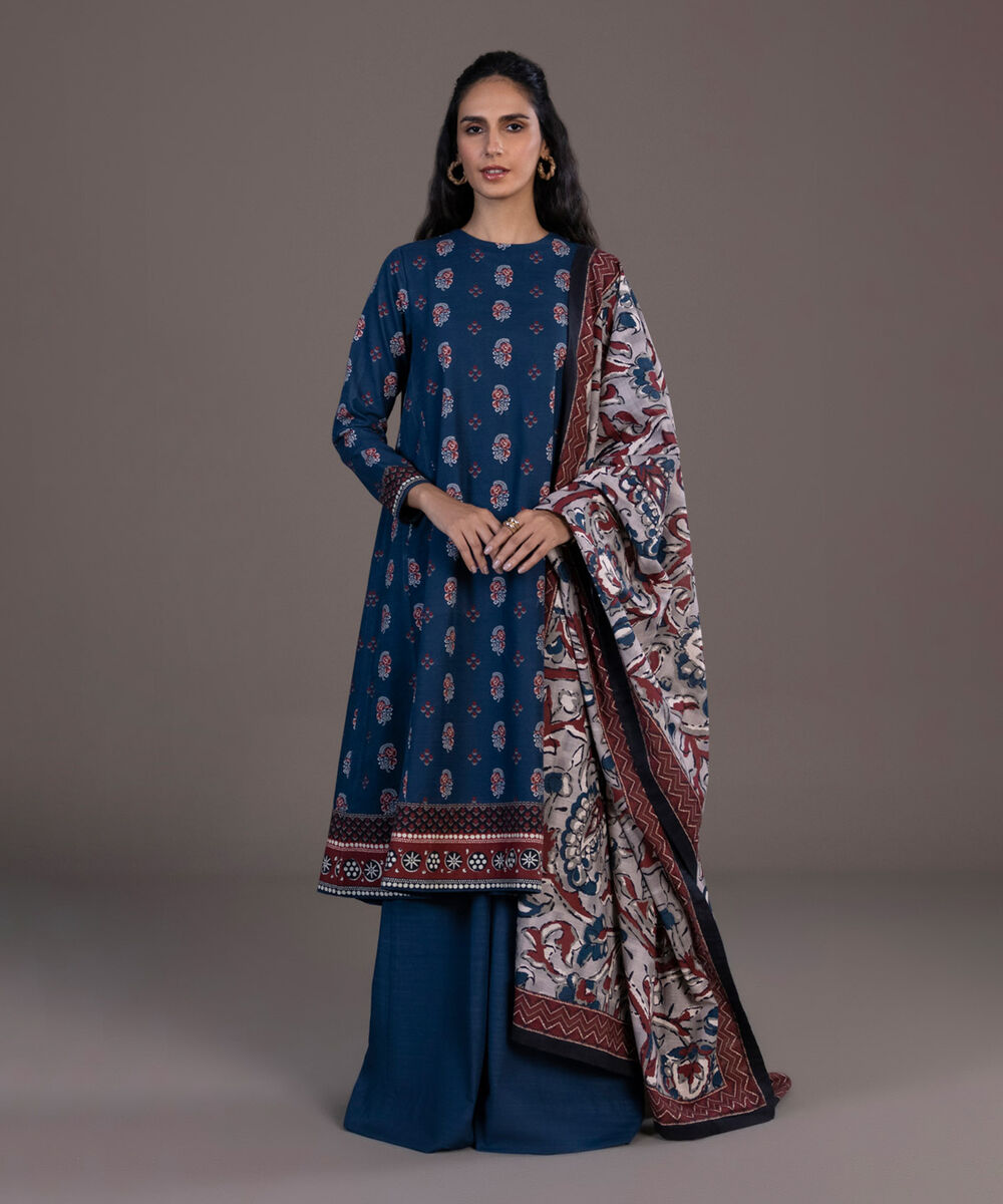 Unstitched U3DAY23V91 3 Piece Sapphire PK