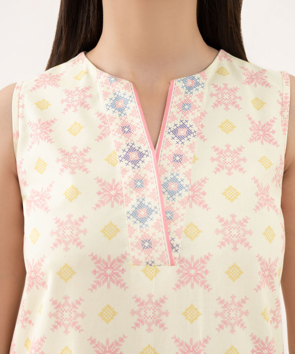 Women's Unstitched Cotton Printed Multi 2 Piece Suit