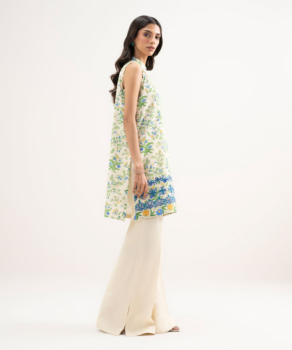 Women's Unstitched Lawn Embroidered Multi 2 Piece Suit