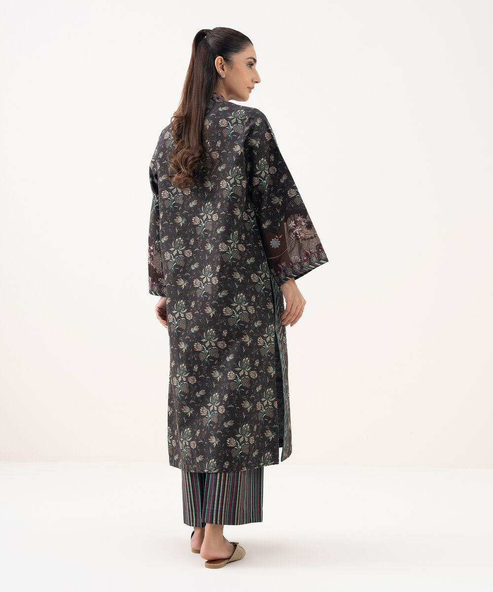 Women's Unstitched Khaddar Embroidered Multi 2 Piece Suit