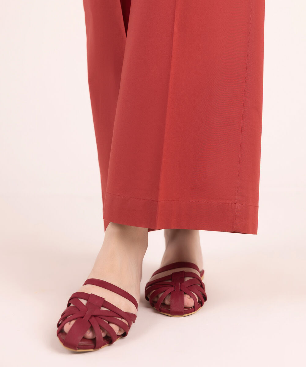 Women's RTW Multineps Solid Red Culottes