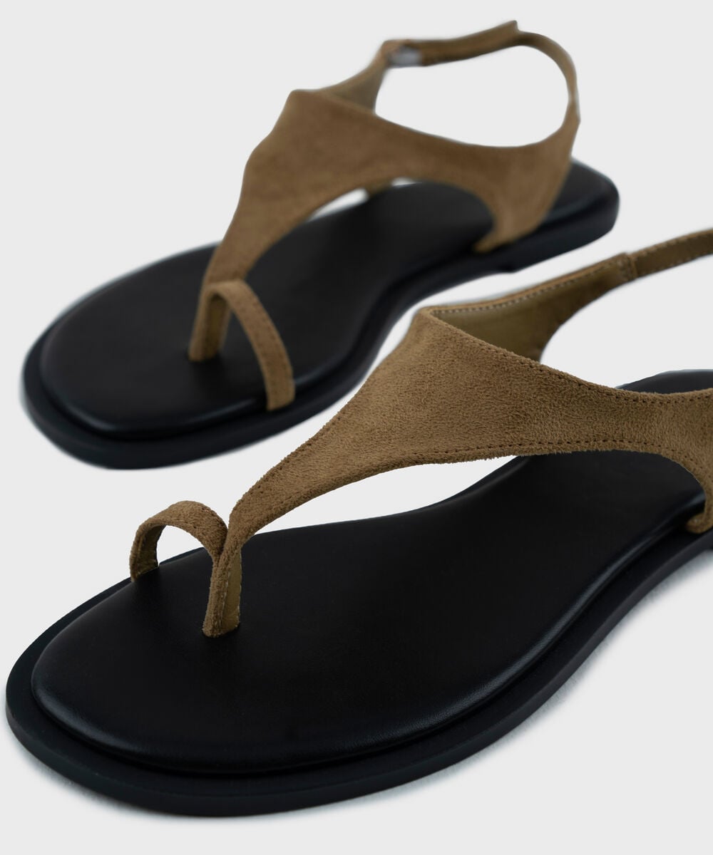 Women's Camel Brown Flat Sandal