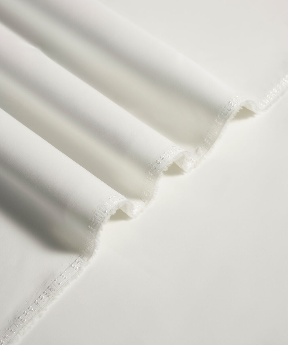 Men's Unstitched 2-Piece Luxe Wash & Wear Off White Suit