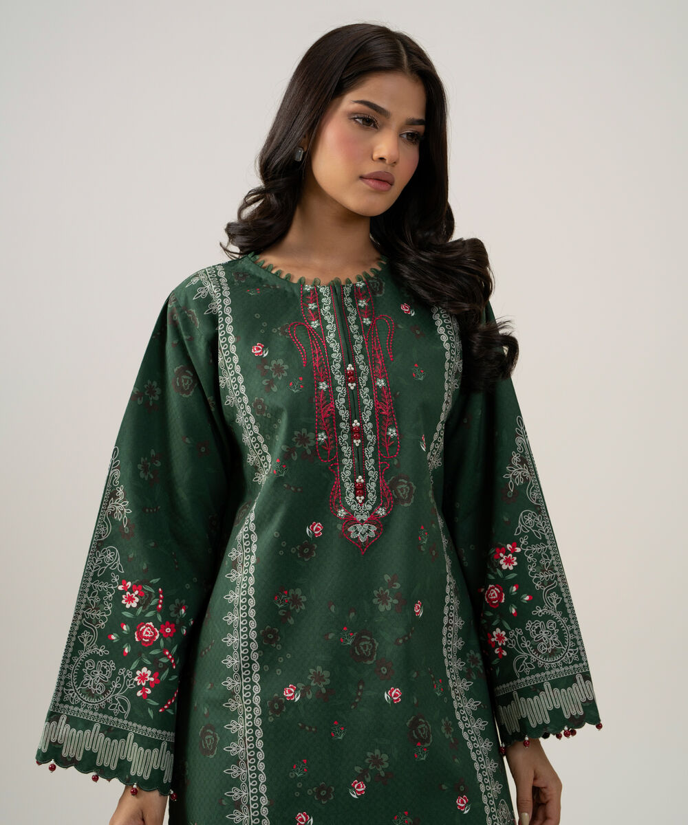 Women's Unstitched Blended Chiffon Printed Grey 3 Piece Suit