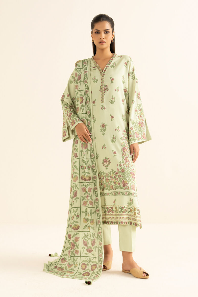 3 Piece - Printed Linen Suit