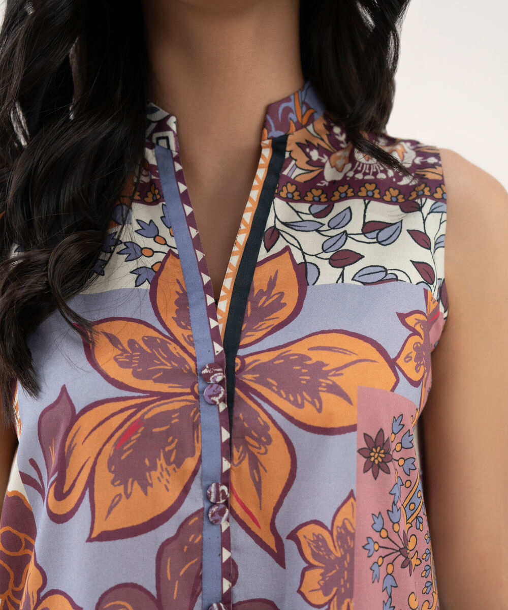 Women's Unstitched Lawn Printed Multi 2 Piece Suit