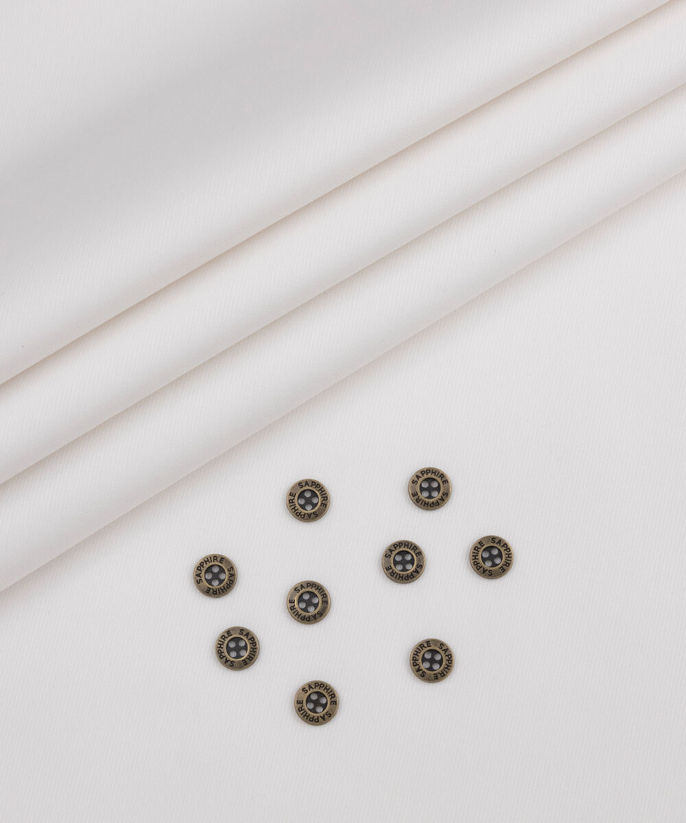 Men's Unstitched Two-Piece Off White Premium Cotton Dobby Suit