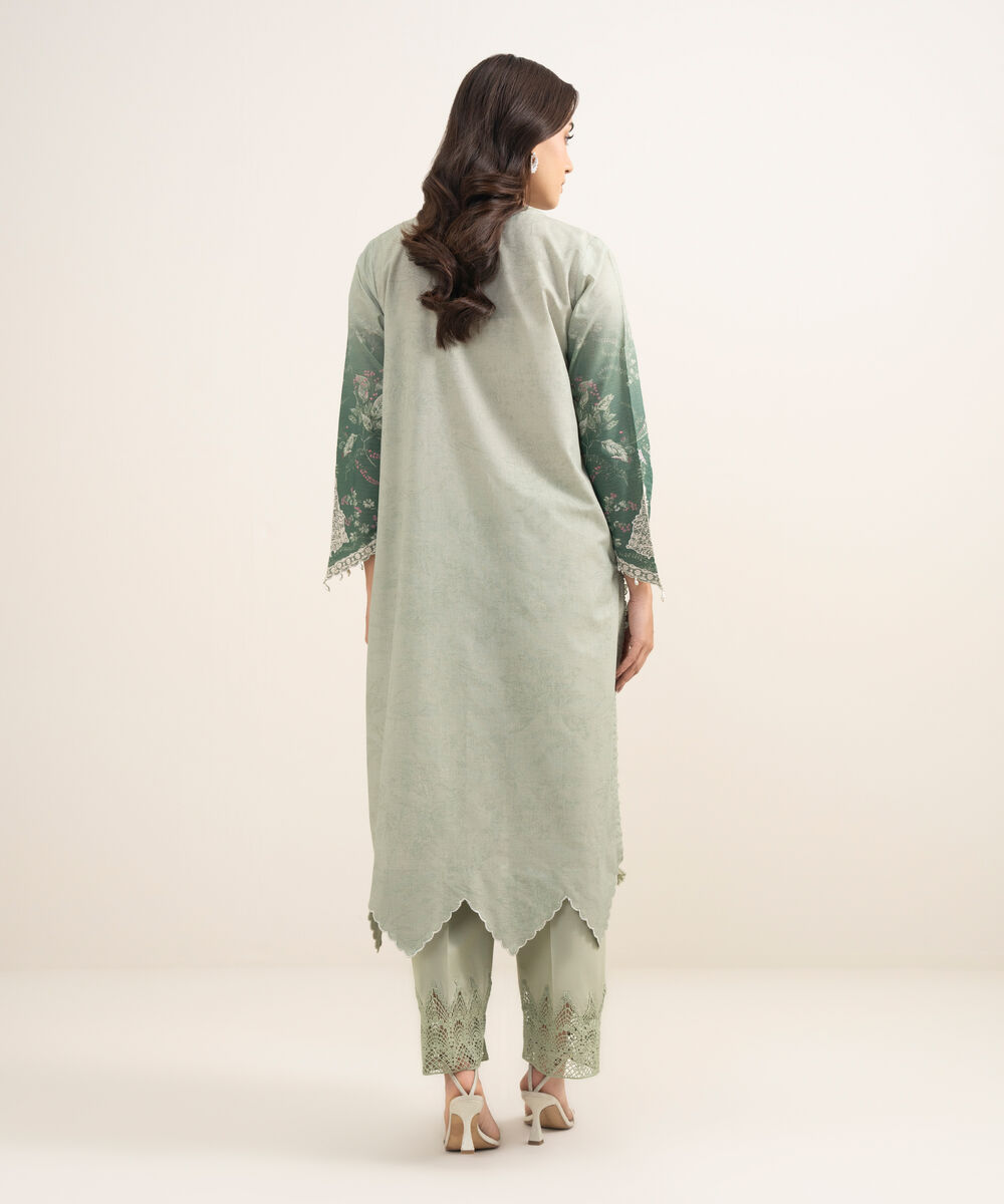 Women's RTW Zari Lawn Embroidered Mint Green 2 Piece Suit