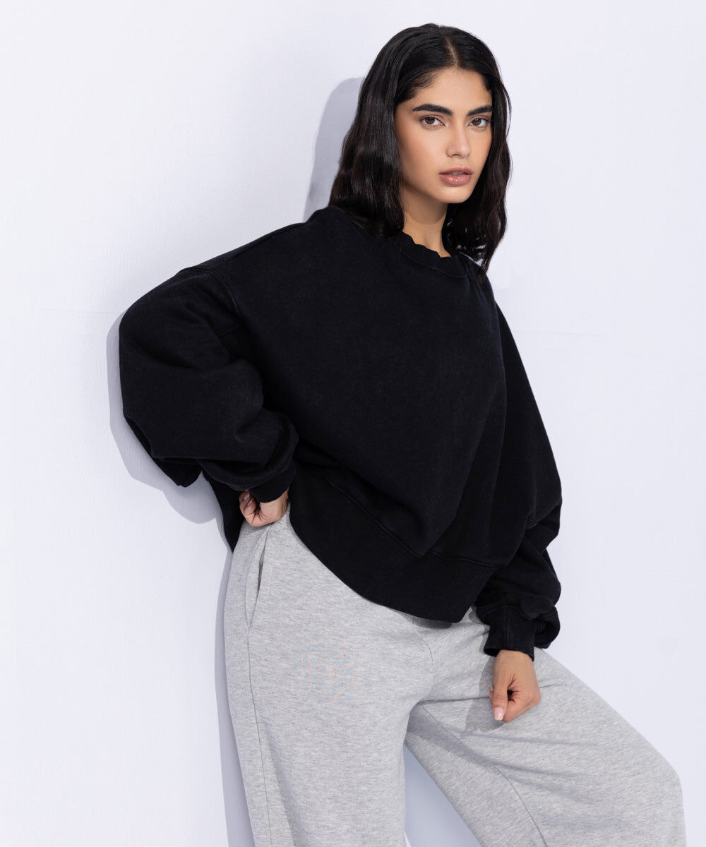 Women's Western Wear Black Sweatshirt