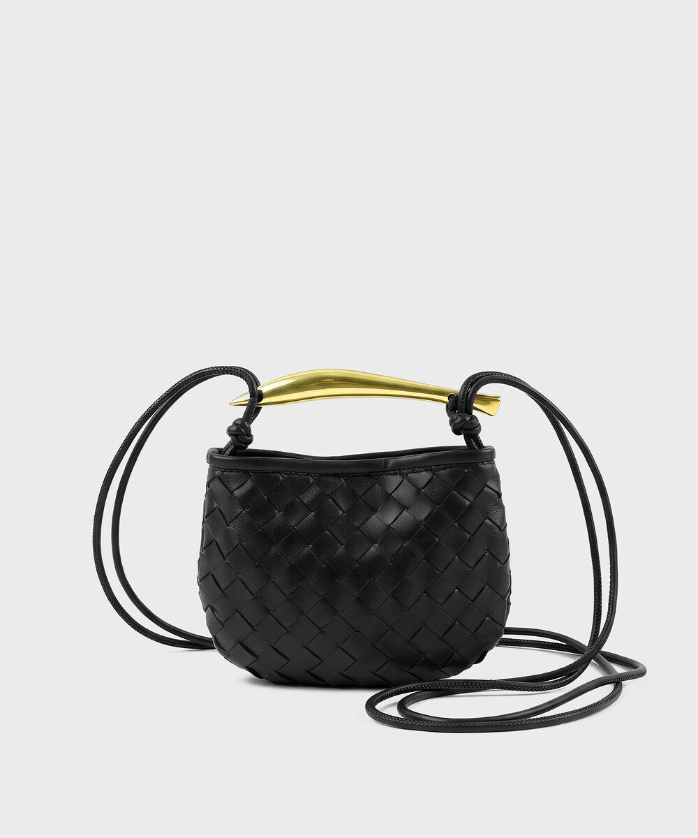 Women's Black Cross Body Bag With Short Handle