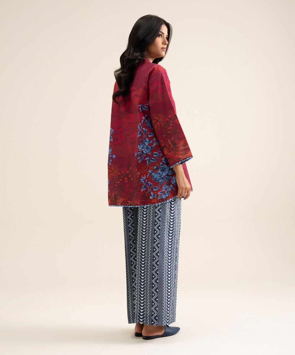 Women's Unstitched Premium Khaddar Red 1 Piece Suit