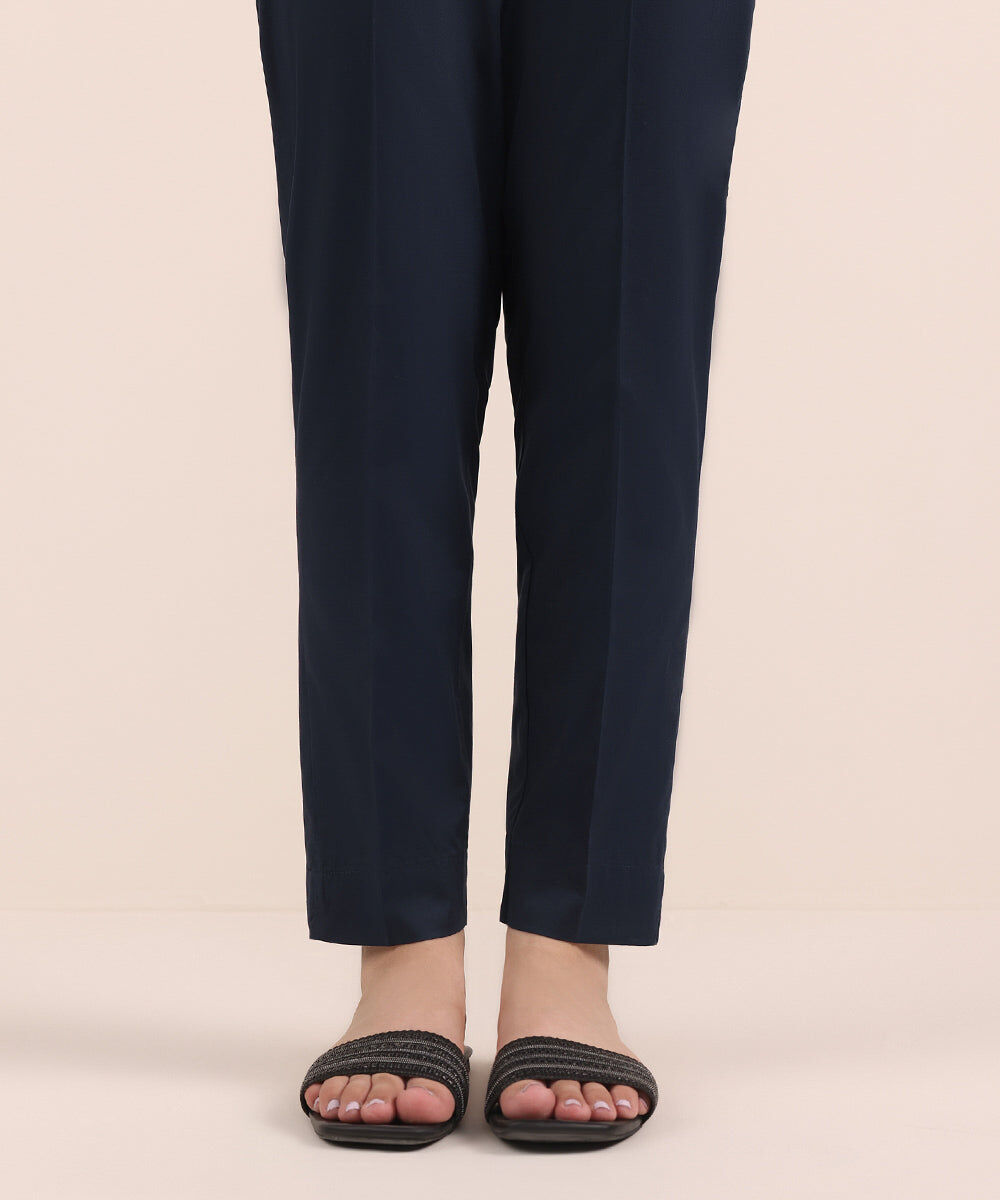 Women's Pret Cambric Blue Dyed Cigarette Pants