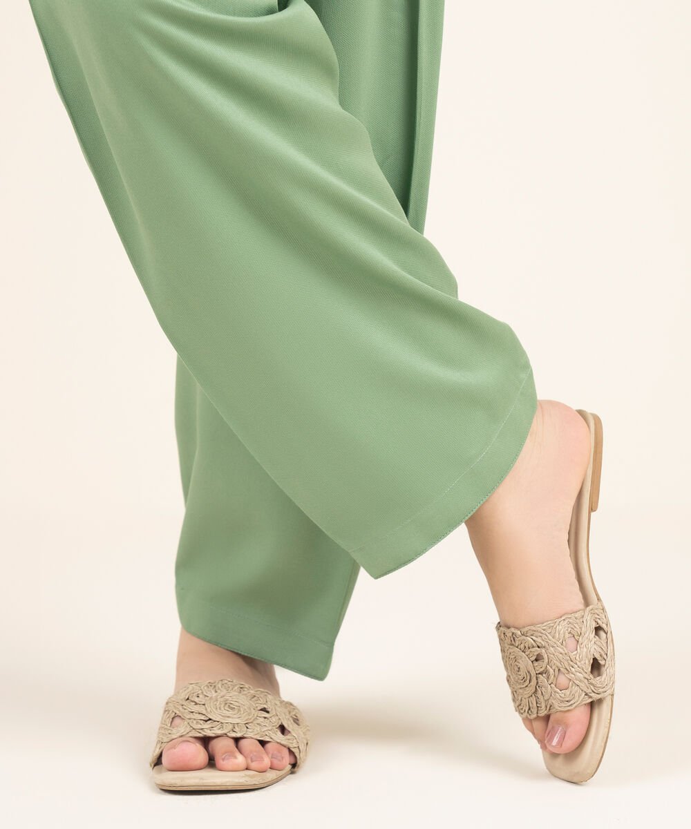 Women's RTW Bedford Solid Green Shalwar