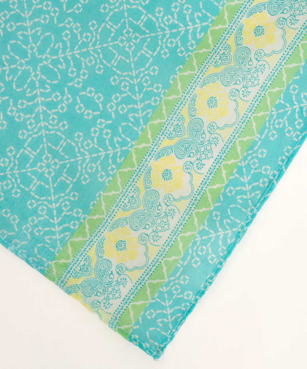 Women's Fine Voile Blue Printed Dupatta