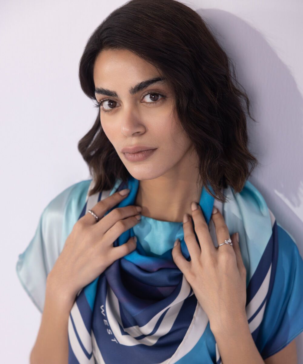 Woman - Square Print Satin Scarf