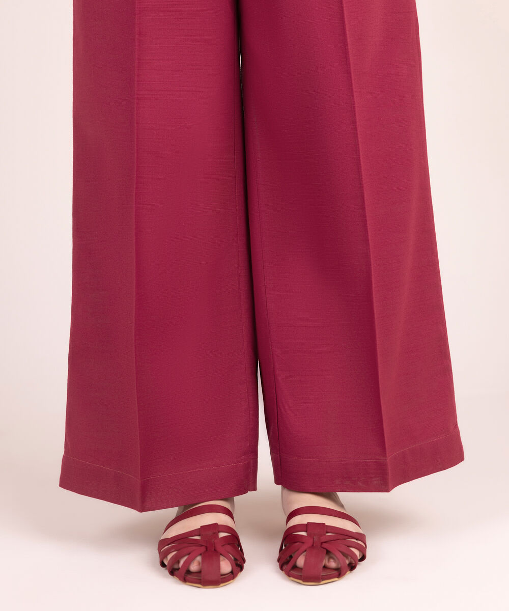 Women's RTW Khaddar Solid Pink Culottes