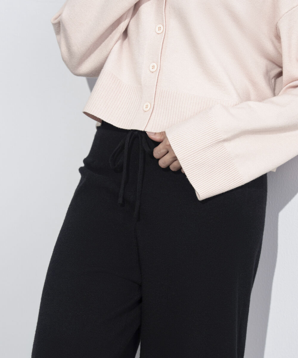 Women's Western Wear Black Pull-On Knit Culottes