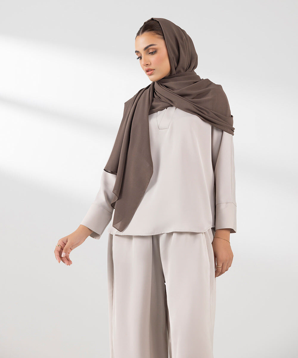 Woman - Brown Basic Hijab