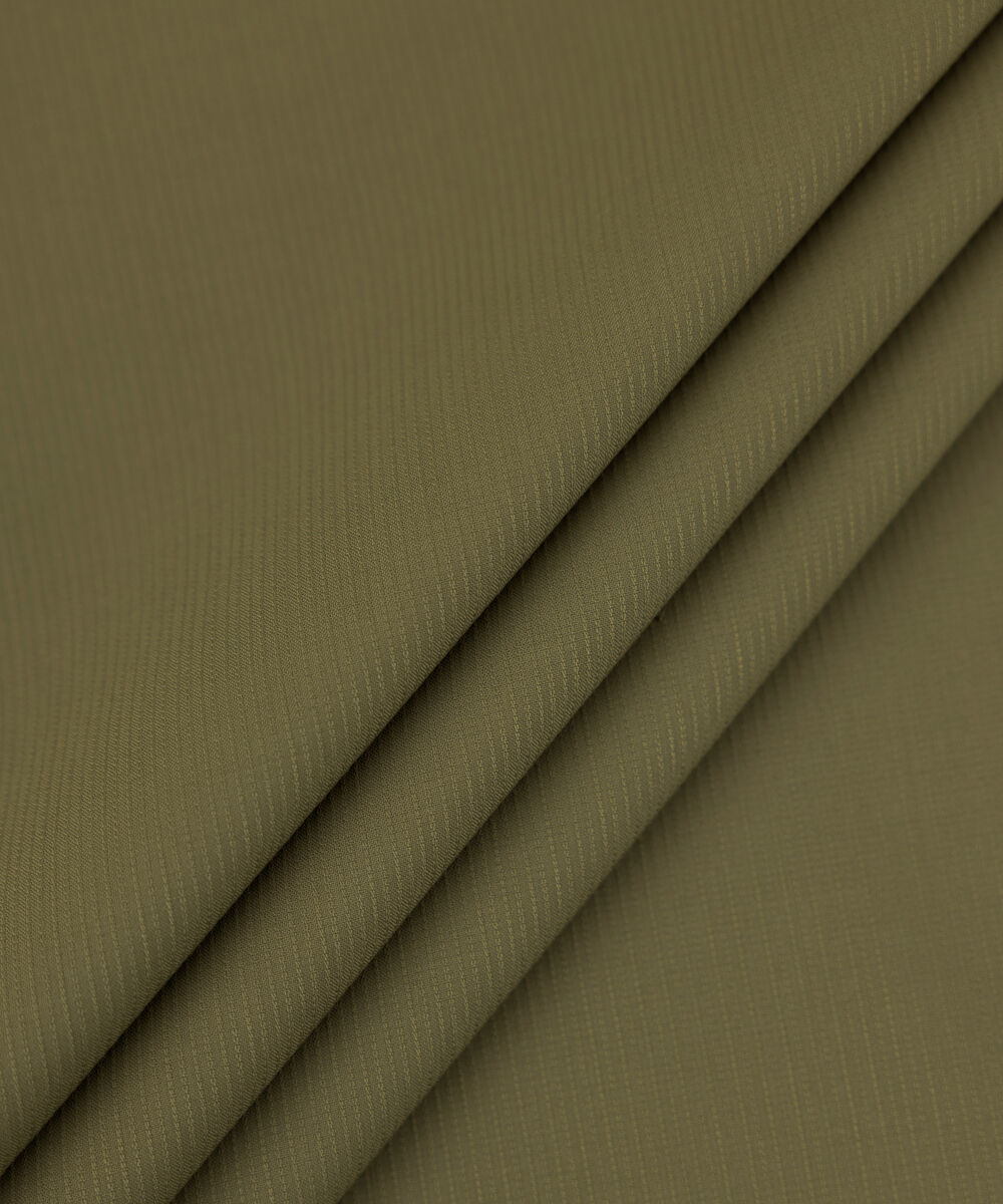 Men's Unstitched 2-Piece Premium Wash & Wear Dobby Olive Suit